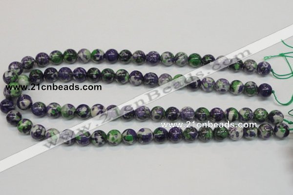 CRF04 15.5 inches 10mm round dyed rain flower stone beads wholesale