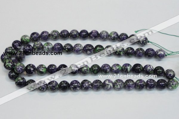 CRF05 15.5 inches 12mm round dyed rain flower stone beads wholesale