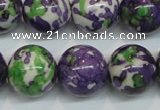 CRF07 15.5 inches 16mm round dyed rain flower stone beads wholesale