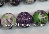 CRF08 15.5 inches 18mm round dyed rain flower stone beads wholesale