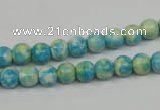 CRF101 15.5 inches 6mm round dyed rain flower stone beads wholesale