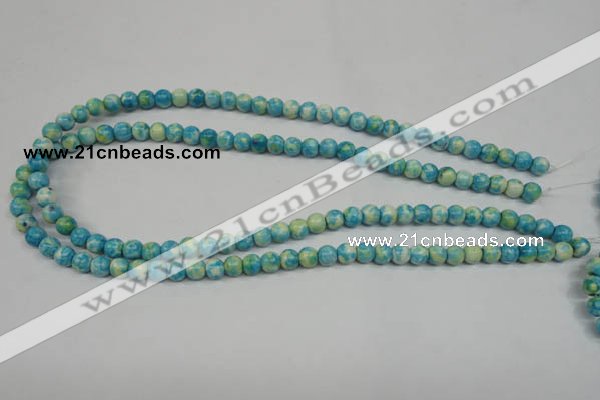 CRF101 15.5 inches 6mm round dyed rain flower stone beads wholesale