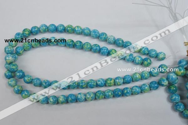 CRF102 15.5 inches 8mm round dyed rain flower stone beads wholesale