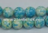 CRF104 15.5 inches 12mm round dyed rain flower stone beads wholesale