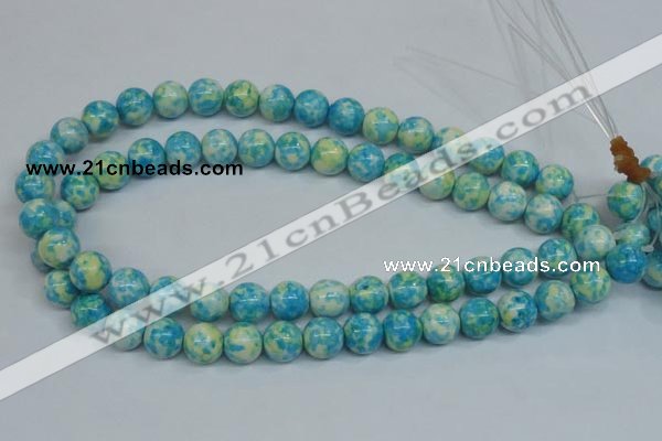 CRF104 15.5 inches 12mm round dyed rain flower stone beads wholesale