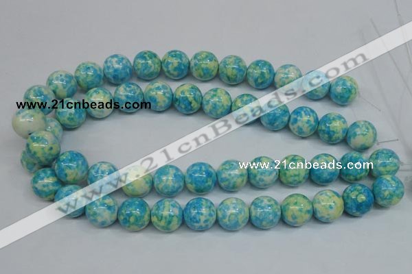 CRF106 15.5 inches 16mm round dyed rain flower stone beads wholesale