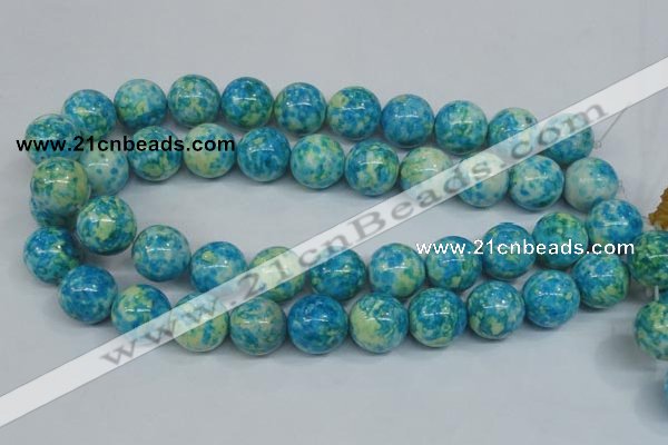 CRF107 15.5 inches 18mm round dyed rain flower stone beads wholesale