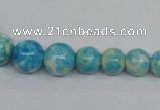 CRF111 15.5 inches 6mm - 14mm round dyed rain flower stone beads