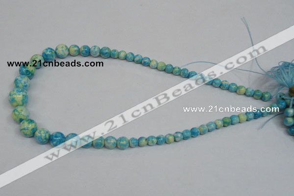 CRF111 15.5 inches 6mm - 14mm round dyed rain flower stone beads