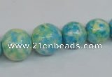 CRF112 15.5 inches 10mm - 20mm round dyed rain flower stone beads