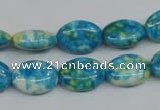 CRF124 15.5 inches 10*14mm oval dyed rain flower stone beads