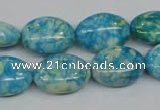 CRF126 15.5 inches 13*18mm oval dyed rain flower stone beads