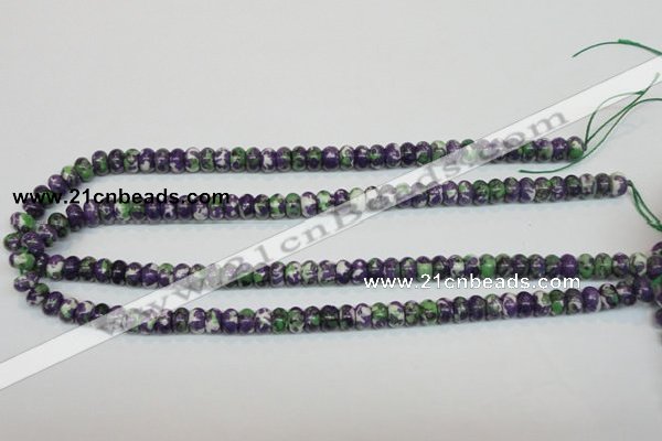 CRF14 15.5 inches 5*8mm rondelle dyed rain flower stone beads wholesale