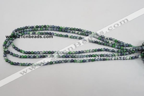 CRF150 15.5 inches 4mm round dyed rain flower stone beads wholesale