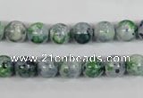 CRF151 15.5 inches 6mm round dyed rain flower stone beads wholesale