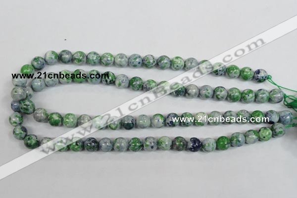 CRF151 15.5 inches 6mm round dyed rain flower stone beads wholesale