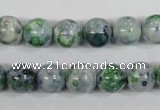 CRF153 15.5 inches 10mm round dyed rain flower stone beads wholesale