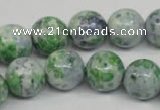 CRF154 15.5 inches 12mm round dyed rain flower stone beads wholesale