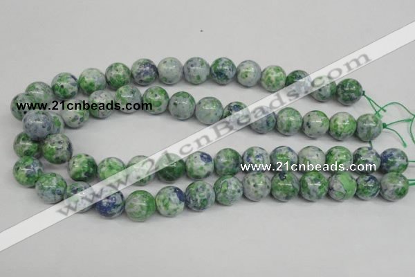 CRF154 15.5 inches 12mm round dyed rain flower stone beads wholesale