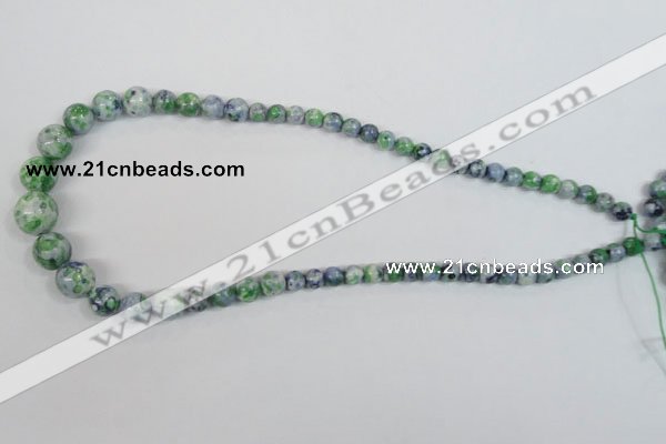 CRF161 15.5 inches 6mm - 14mm round dyed rain flower stone beads