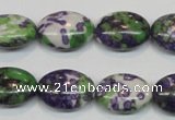 CRF18 15.5 inches 13*18mm oval dyed rain flower stone beads wholesale