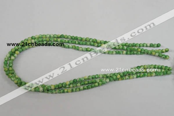 CRF180 15.5 inches 4mm round dyed rain flower stone beads wholesale