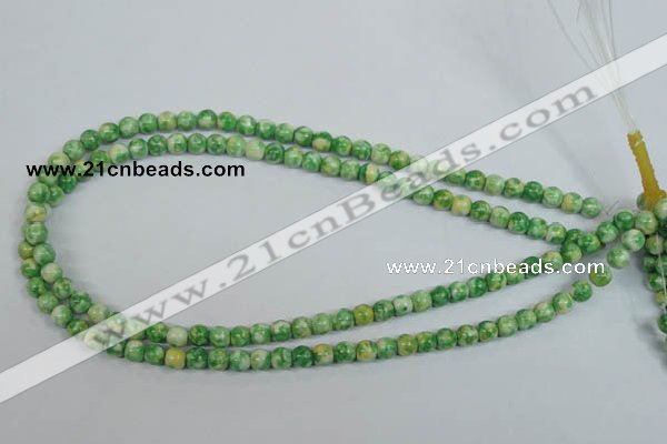 CRF181 15.5 inches 6mm round dyed rain flower stone beads wholesale