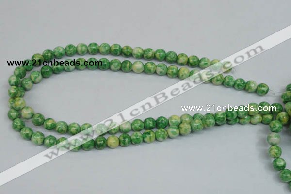 CRF182 15.5 inches 8mm round dyed rain flower stone beads wholesale