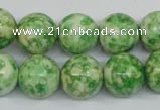 CRF185 15.5 inches 14mm round dyed rain flower stone beads wholesale