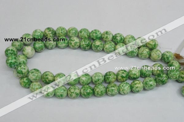 CRF185 15.5 inches 14mm round dyed rain flower stone beads wholesale