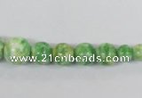 CRF191 15.5 inches 6mm - 14mm round dyed rain flower stone beads