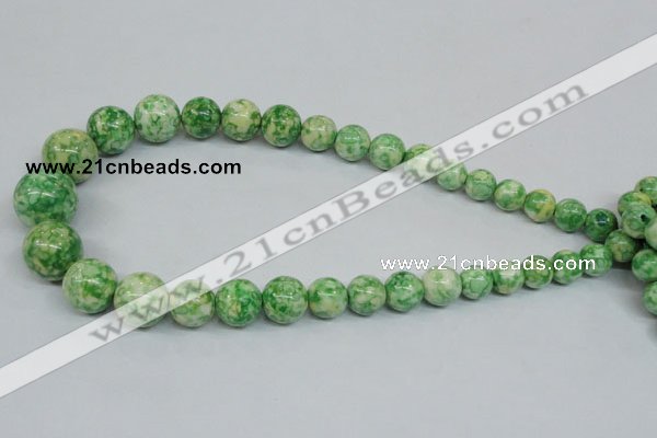 CRF192 15.5 inches 10mm - 20mm round dyed rain flower stone beads