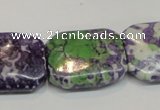 CRF20 15.5 inches 20*26mm rectangle dyed rain flower stone beads