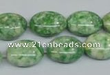 CRF206 15.5 inches 13*18mm oval dyed rain flower stone beads