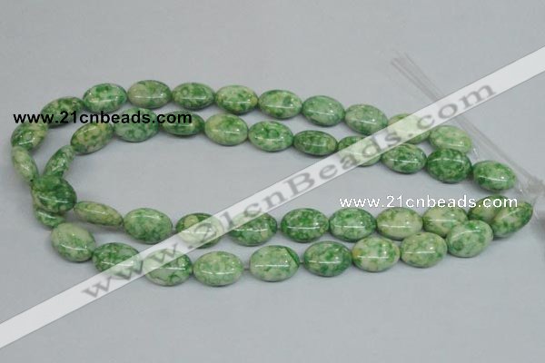 CRF206 15.5 inches 13*18mm oval dyed rain flower stone beads