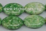 CRF208 15.5 inches 18*25mm oval dyed rain flower stone beads