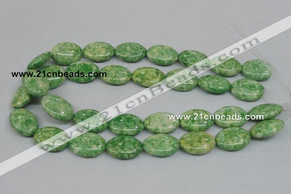 CRF208 15.5 inches 18*25mm oval dyed rain flower stone beads