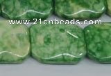 CRF225 15.5 inches 20*26mm rectangle dyed rain flower stone beads