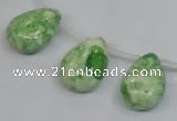 CRF228 Top-drilled 13*18mm flat teardrop dyed rain flower stone beads