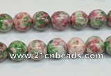 CRF24 15.5 inches 10mm round dyed rain flower stone beads wholesale