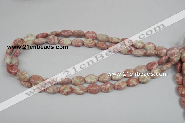 CRF263 15.5 inches 10*14mm oval dyed rain flower stone beads