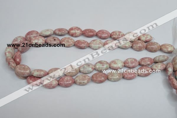 CRF265 15.5 inches 13*18mm oval dyed rain flower stone beads