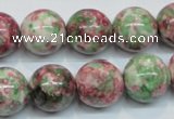 CRF27 15.5 inches 16mm round dyed rain flower stone beads wholesale