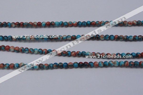 CRF270 15.5 inches 3mm round dyed rain flower stone beads