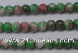 CRF271 15.5 inches 3mm round dyed rain flower stone beads