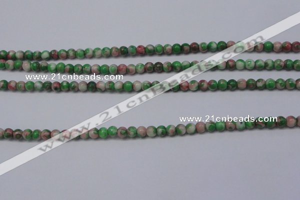 CRF271 15.5 inches 3mm round dyed rain flower stone beads