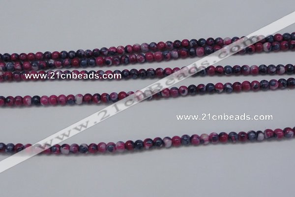 CRF273 15.5 inches 3mm round dyed rain flower stone beads