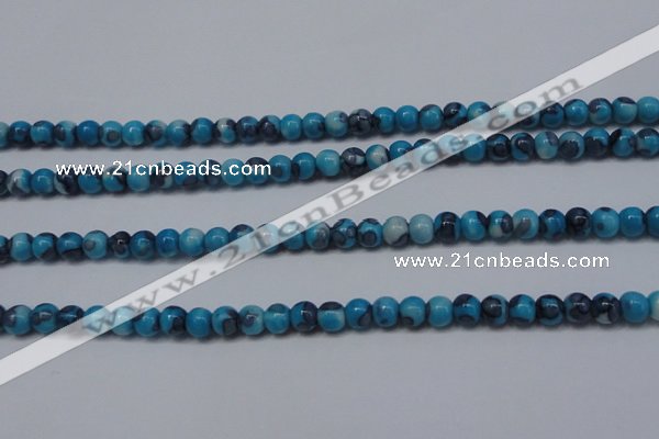 CRF274 15.5 inches 3mm round dyed rain flower stone beads