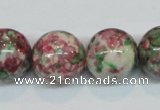 CRF28 15.5 inches 18mm round dyed rain flower stone beads wholesale