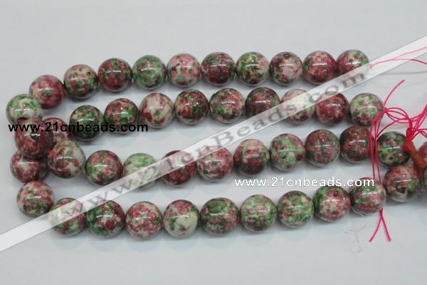 CRF28 15.5 inches 18mm round dyed rain flower stone beads wholesale